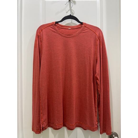 lululemon athletica Tops - Lululemon Men's Long Sleeve Swiftly Tech Workout Top Peach/Orange Sz L / XL